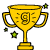 trophy with graze lettermark illustration